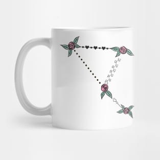 Cepheus Constellation Roses and Hearts Doodle Mug